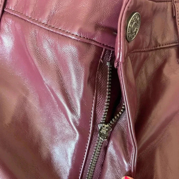 Joie burgundy faux leather limited edition pants - Picture 7 of 13